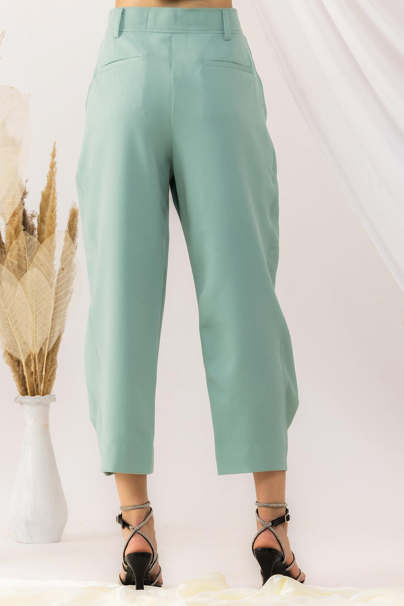 Sea Green yoka style pant With Button