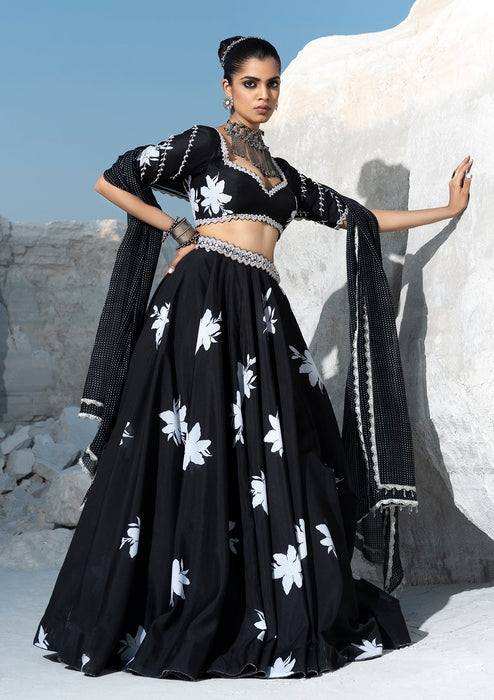 Zahra Black Lehenga Set