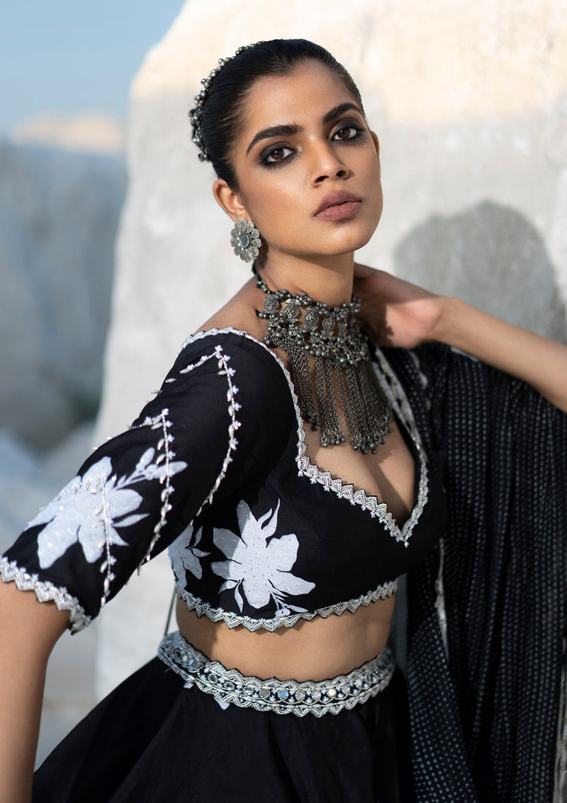 Zahra Black Lehenga Set