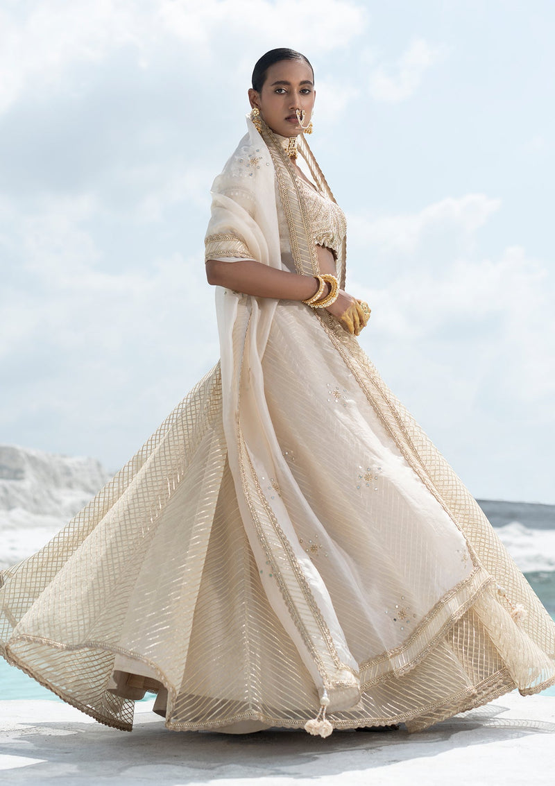 Gota Ivory Lehenga Set