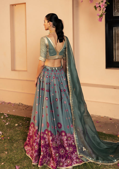 Nazreen Teal Lehenga Set