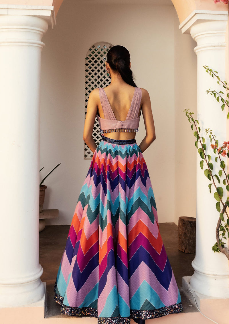 Leher Multi Colored Lehenga Set