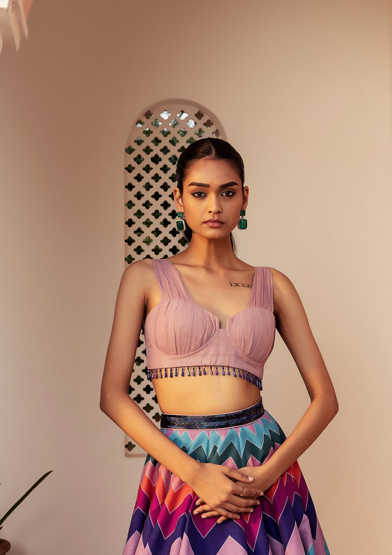 Leher Multi Colored Lehenga Set