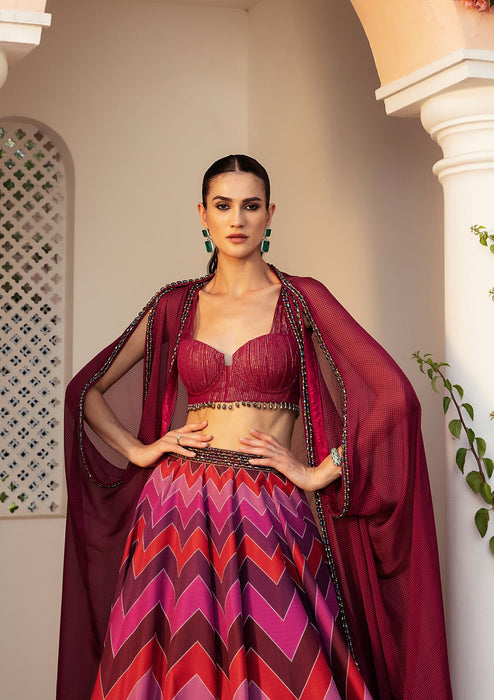 LEHER RUBY LEHENGA SET