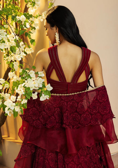 Bahaar Ruby Lehenga Set