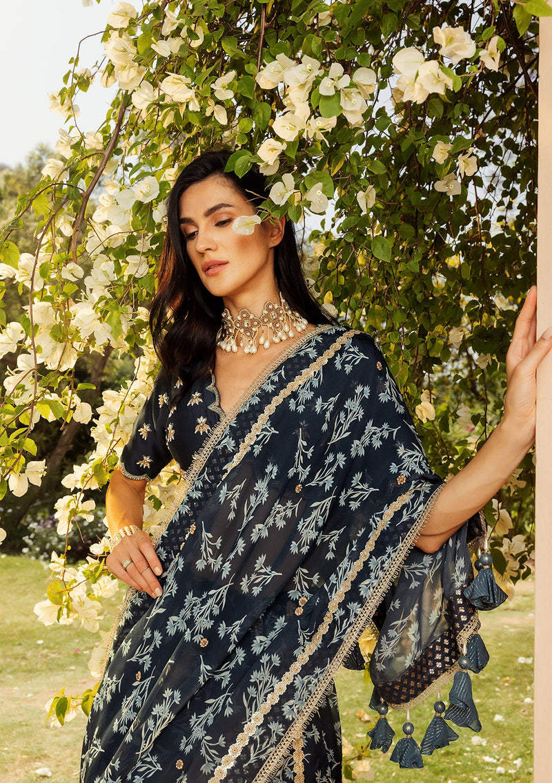 Asmira Indigo Scalloped Lehenga Set