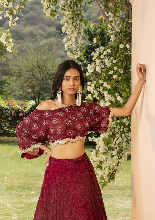 Bahaar Ruby Lehenga Set