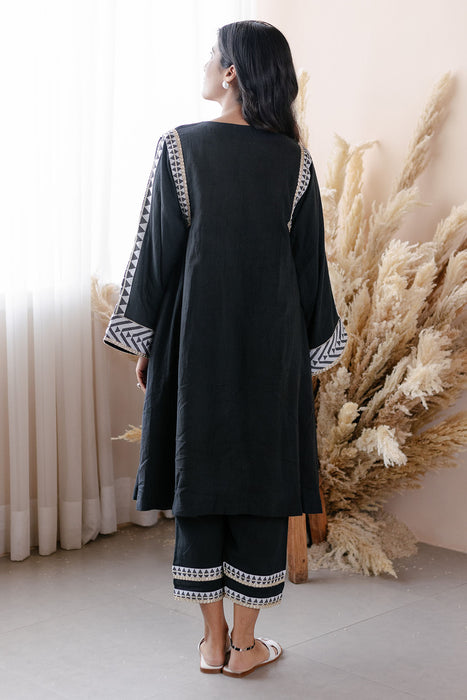 Coal Aztec Kurta Set