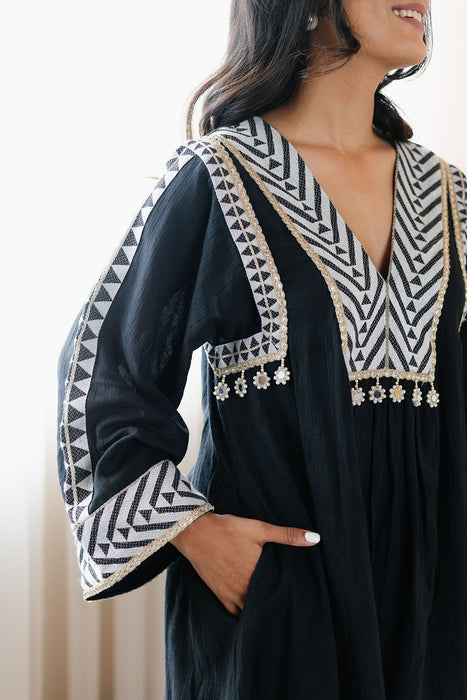 Coal Aztec Kurta Set