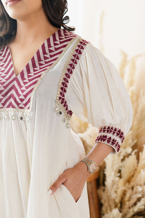 Ivory Aztec Kurta Set