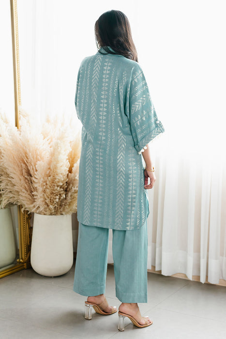 Sky Kaftan Overlay Trio Set