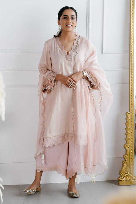 Blush Scalloped Kurta Set