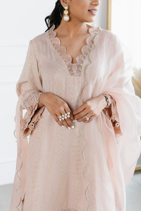 Blush Scalloped Kurta Set