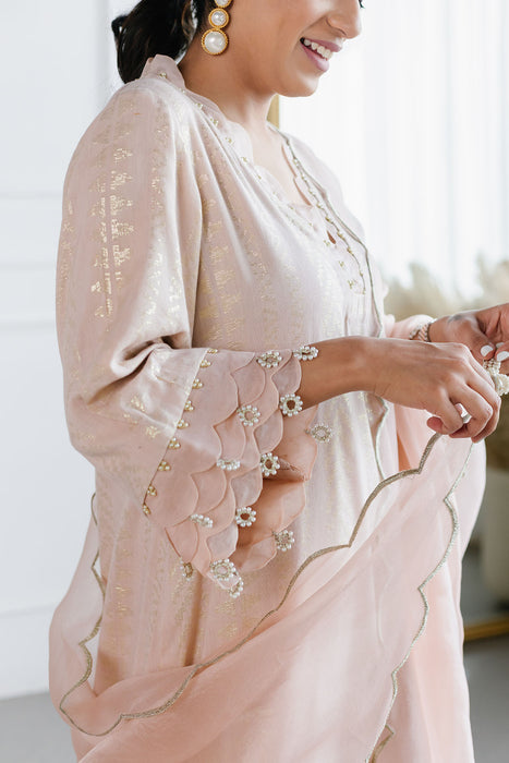 Blush Scalloped Kurta Set