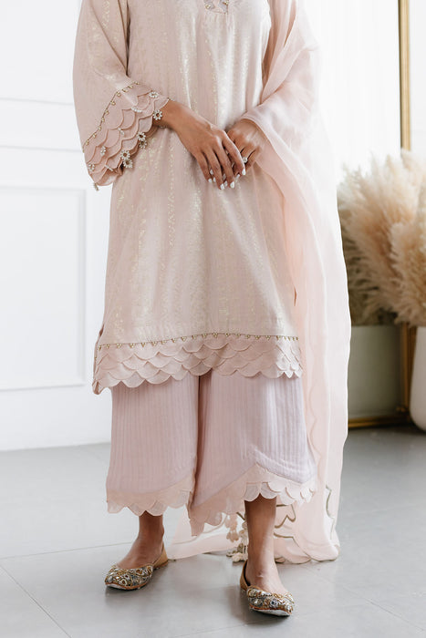 Blush Scalloped Kurta Set