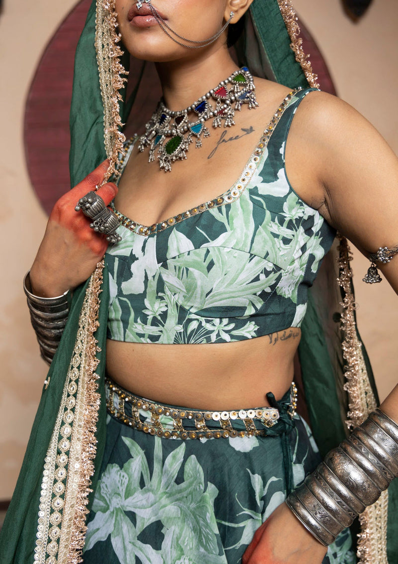 Nur Emerald Lehenga Set