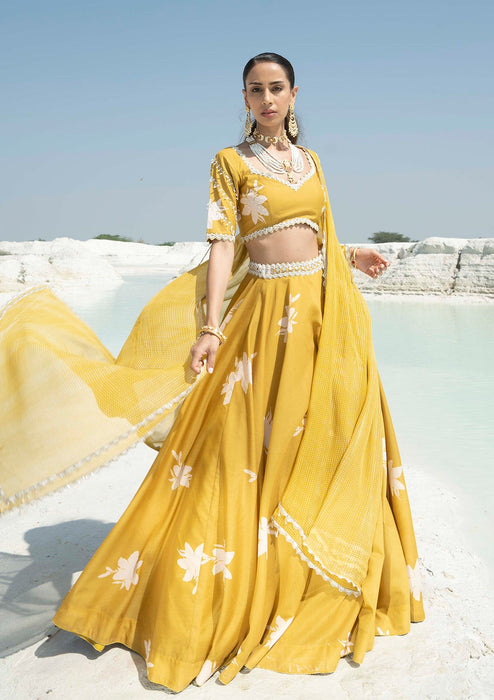 Zahra Amber Lehenga Set