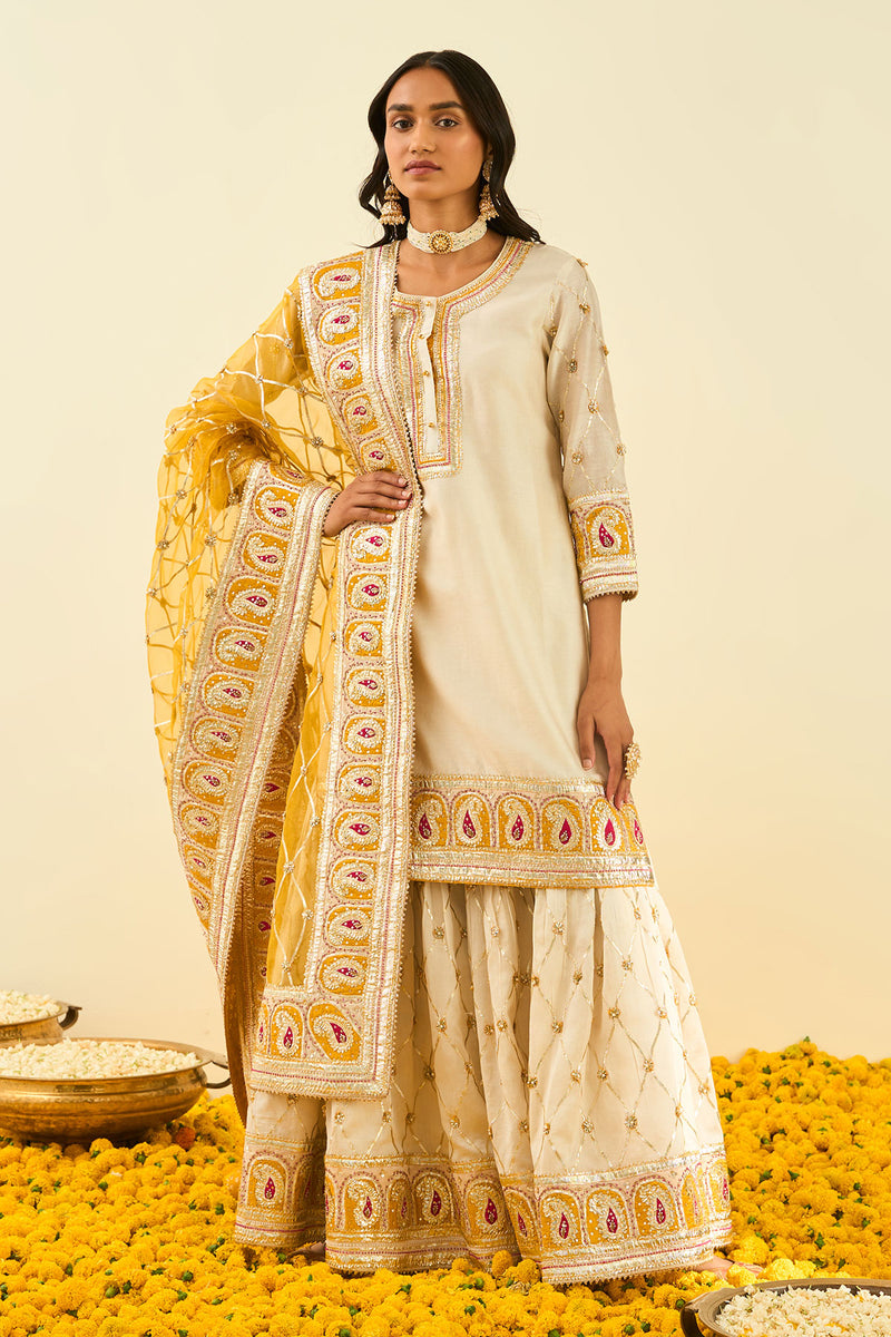 Shabina- Short kurta with garara and dupatta