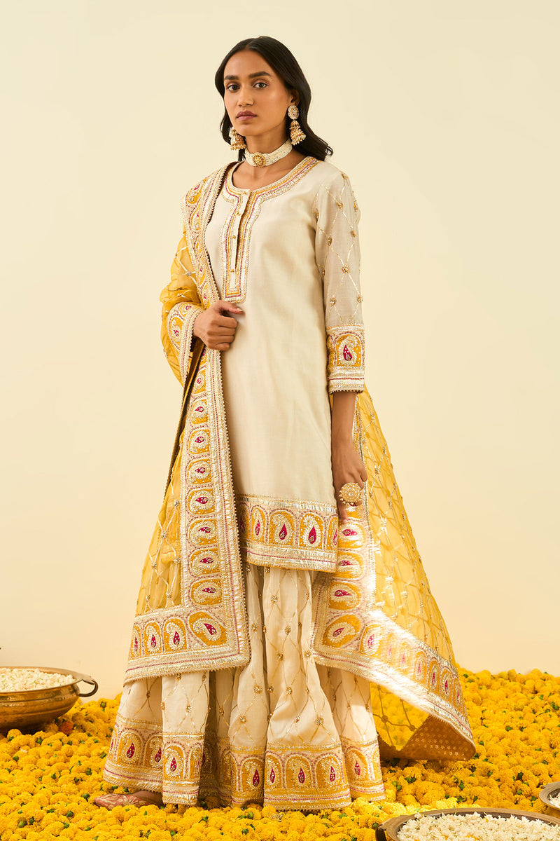 Shabina- Short kurta with garara and dupatta