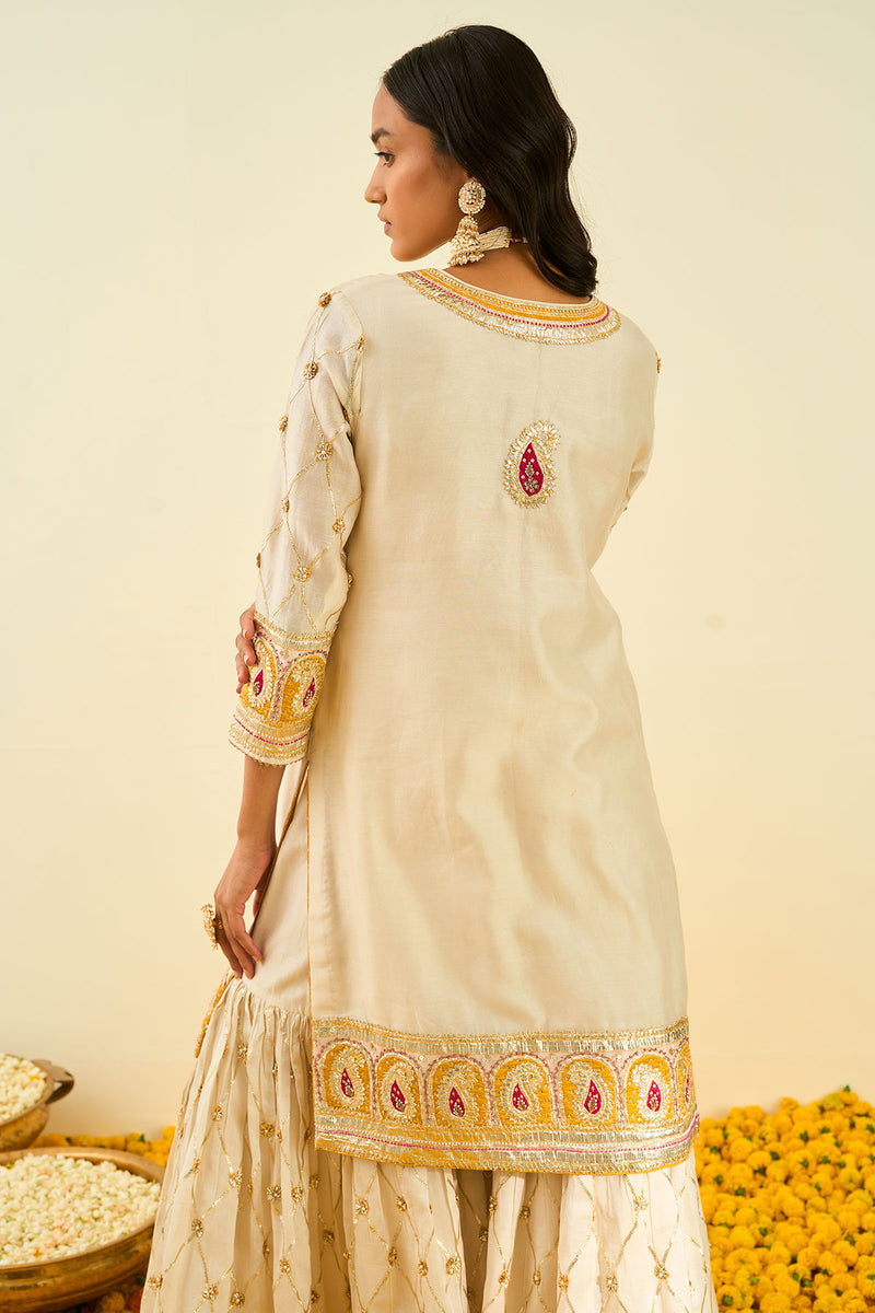 Shabina- Short kurta with garara and dupatta