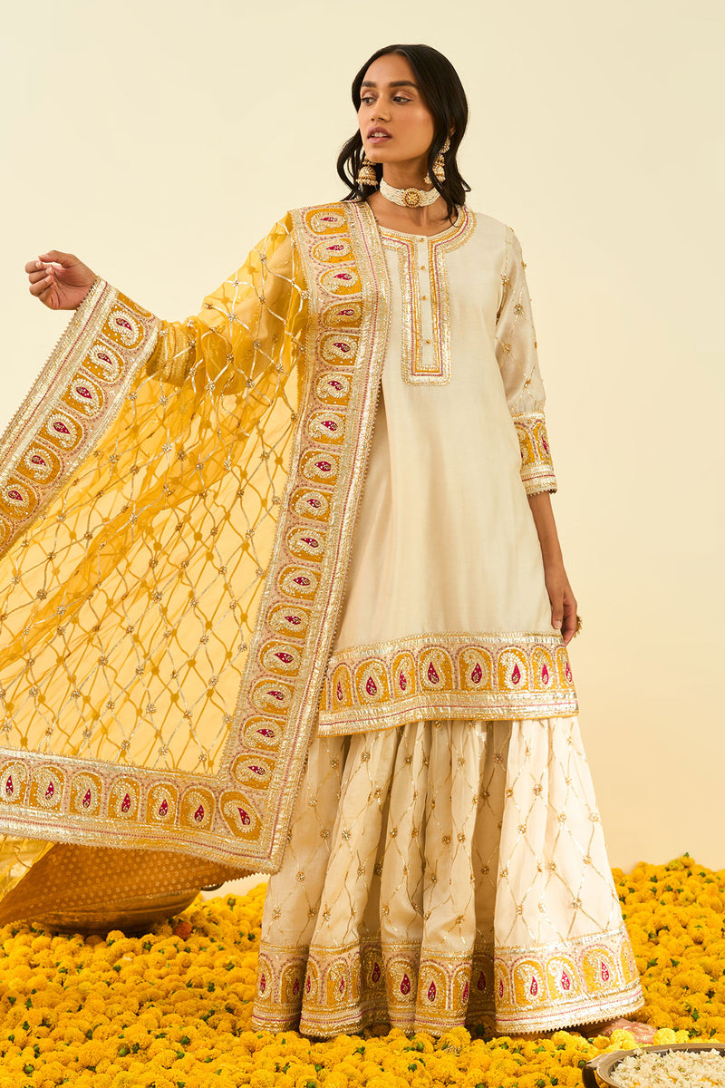 Shabina- Short kurta with garara and dupatta