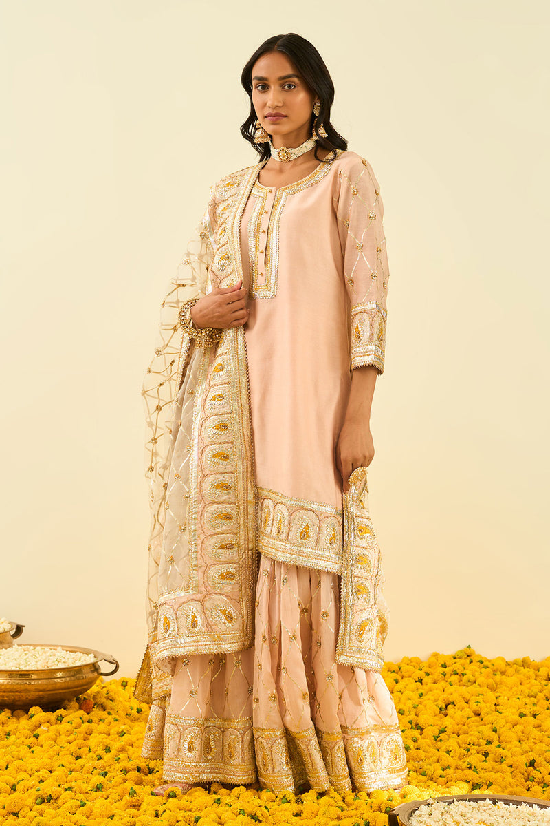 Shabina- Short kurta with garara and dupatta