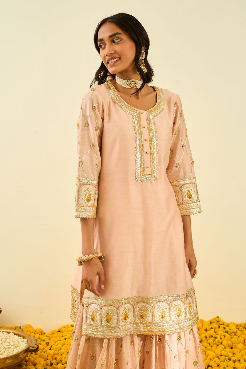 Shabina- Short kurta with garara and dupatta