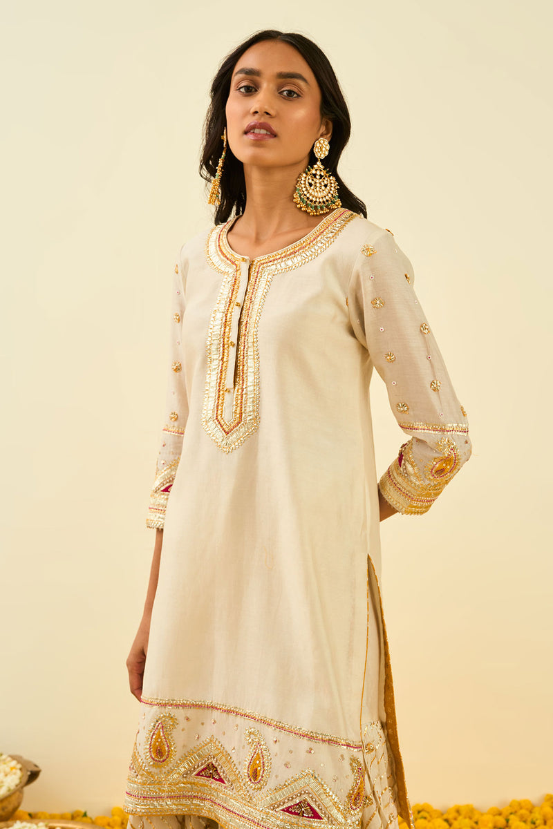 Shabina- Short kurta with garara and dupatta