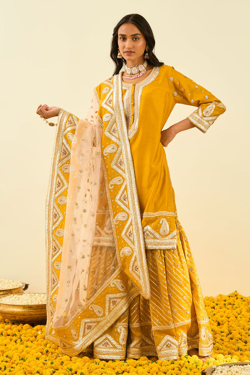 Shafna-Short kurta with garara and dupatta