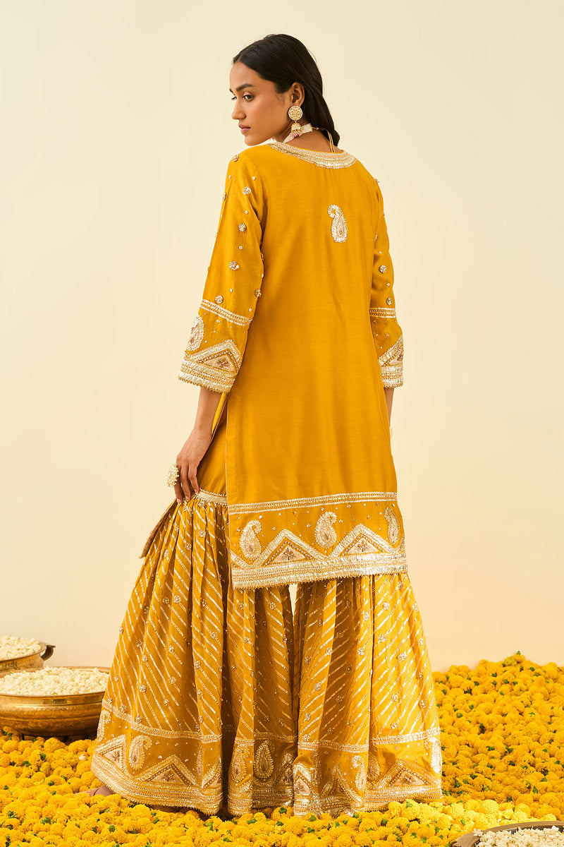 Shafna-Short kurta with garara and dupatta