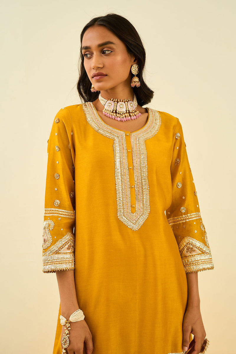 Shafna-Short kurta with garara and dupatta