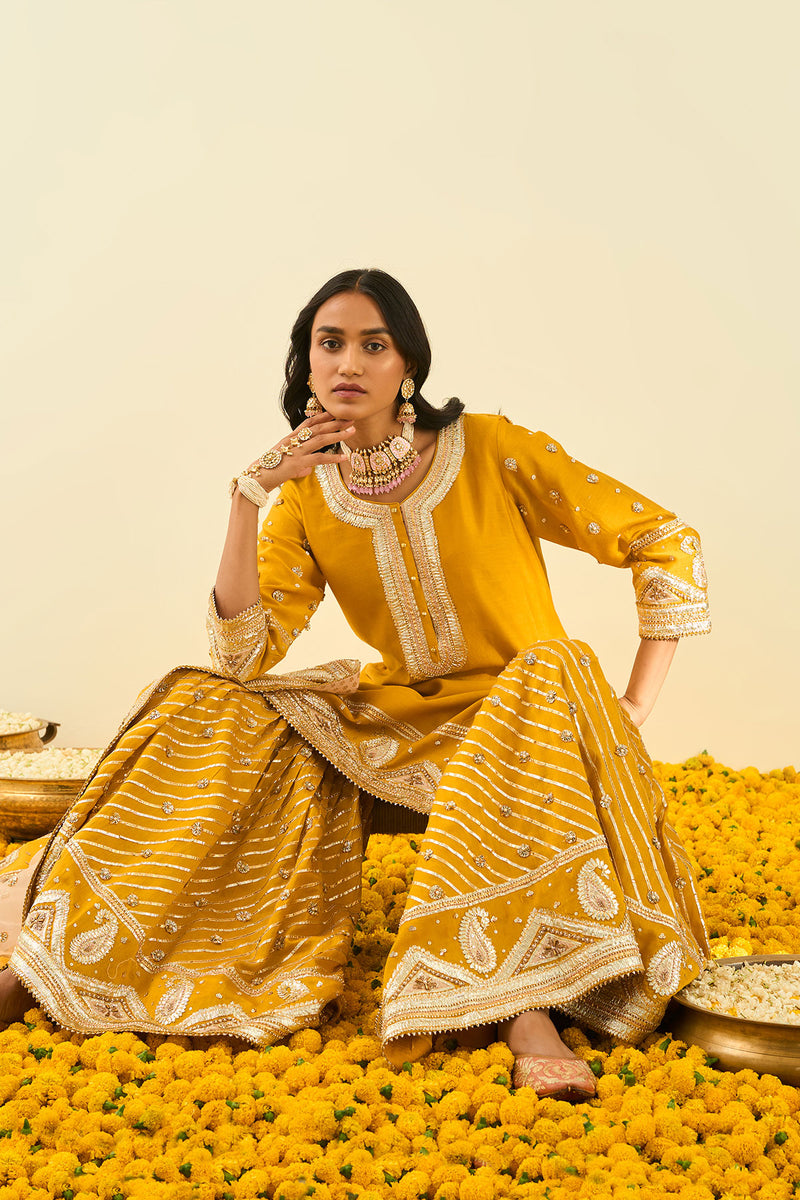 Shafna-Short kurta with garara and dupatta