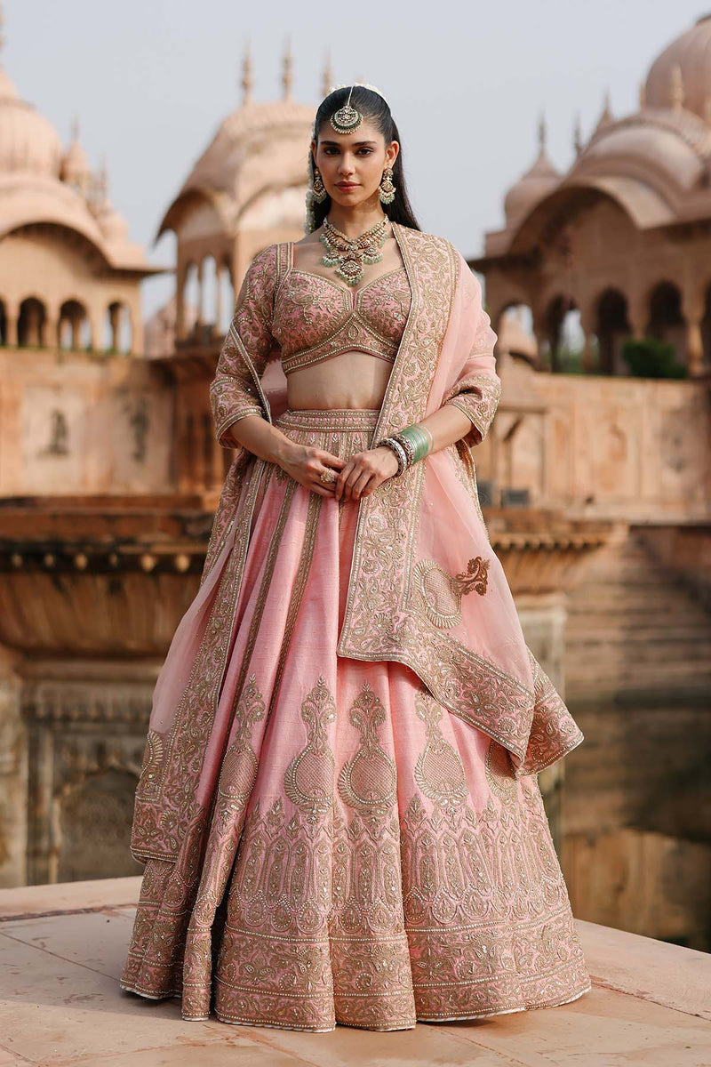 Jannah - Pink Lehenga Set with Blouse & Dupatta