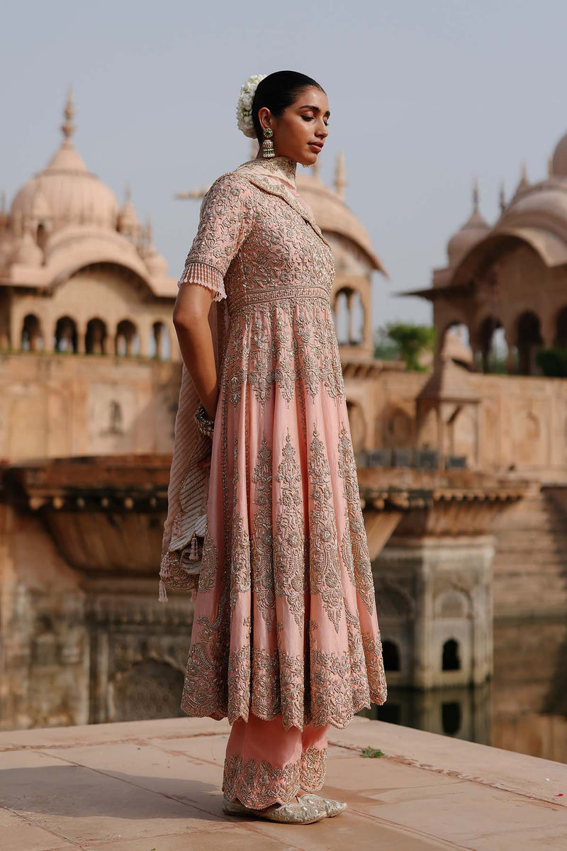 Mahrosh - Pink Kalidaar Anarkali Set with Palazzo & Dupatta