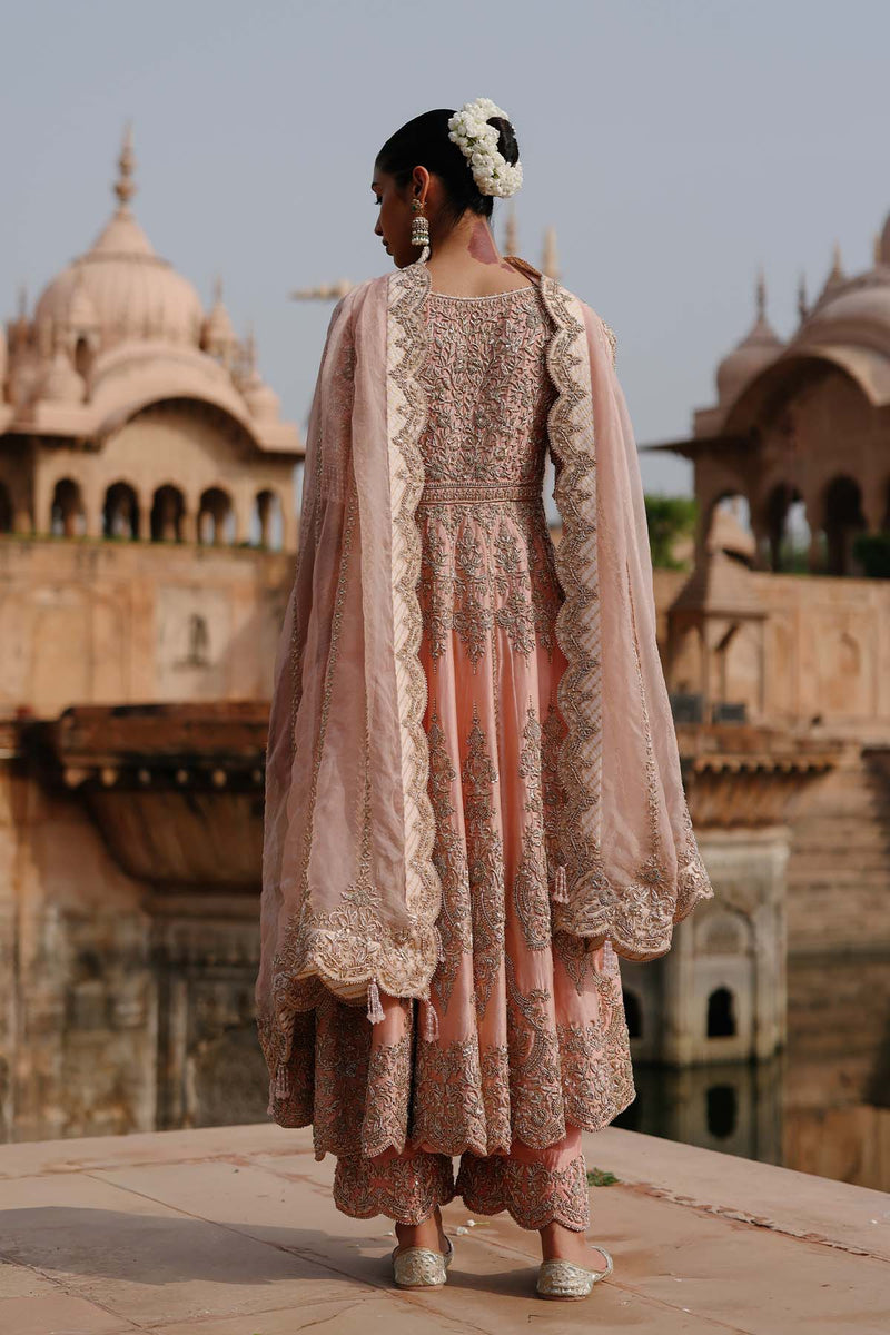 Mahrosh - Pink Kalidaar Anarkali Set with Palazzo & Dupatta
