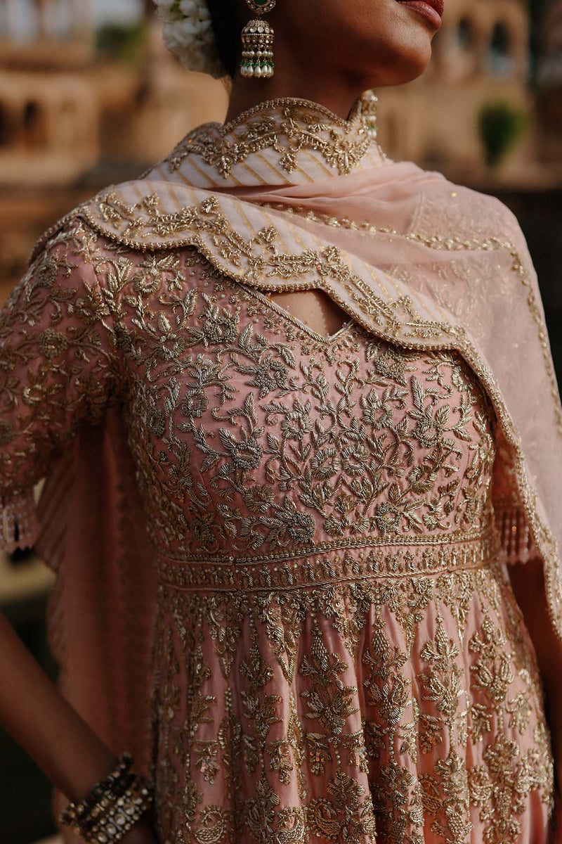 Mahrosh - Pink Kalidaar Anarkali Set with Palazzo & Dupatta