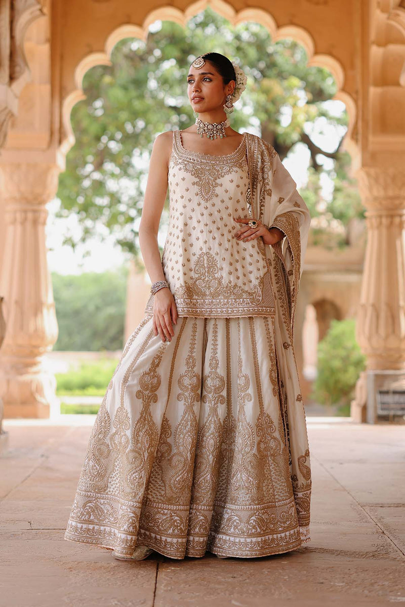 Shabnam - Daisy Ivory Kurta Set with Sharara & Dupatta
