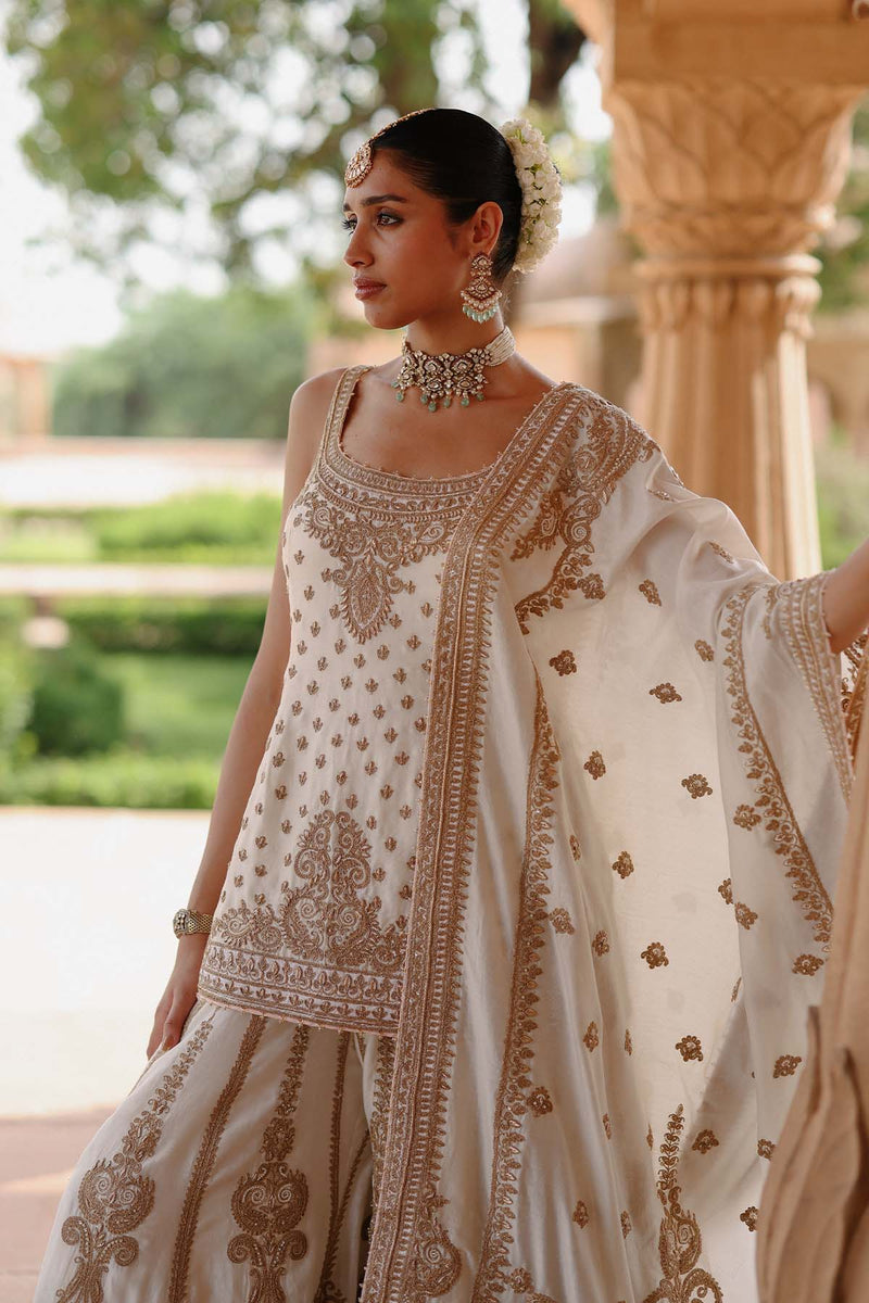 Shabnam - Daisy Ivory Kurta Set with Sharara & Dupatta