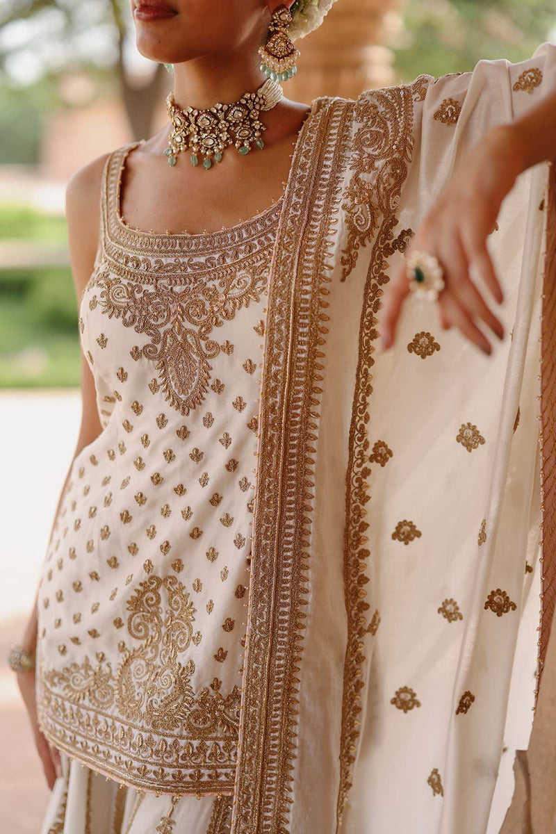 Shabnam - Daisy Ivory Kurta Set with Sharara & Dupatta