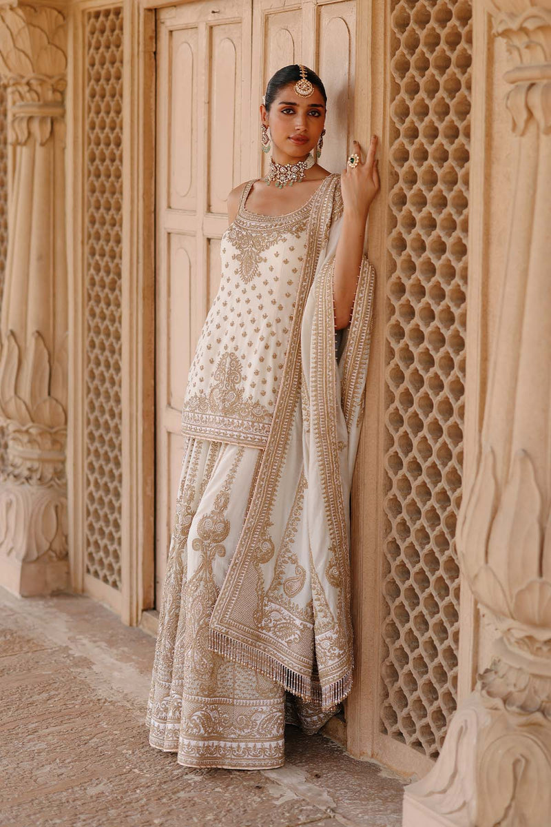 Shabnam - Daisy Ivory Kurta Set with Sharara & Dupatta
