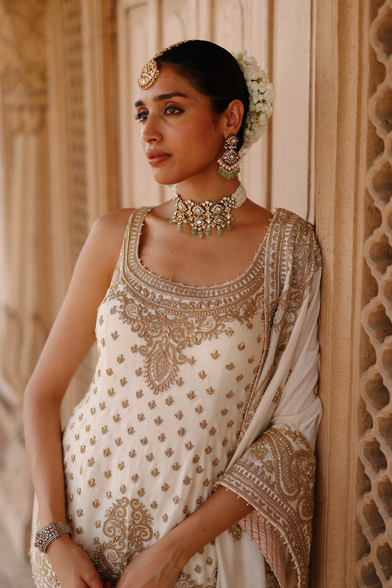 Shabnam - Daisy Ivory Kurta Set with Sharara & Dupatta
