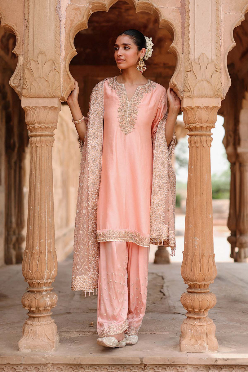 Maham - Pink Anarkali Set with Salwar & Dupatta