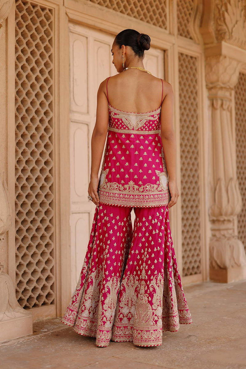 Nisbat - Hot Pink Kurta Set with Garara & Dupatta