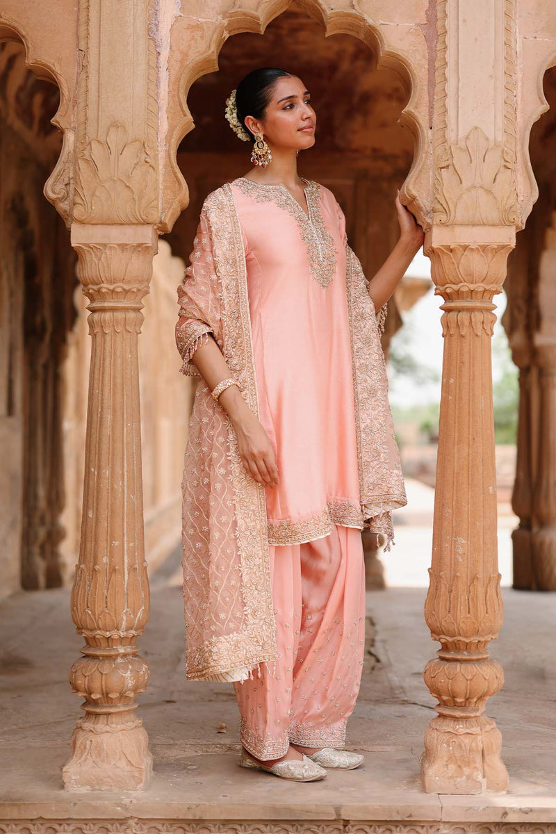 Maham - Pink Anarkali Set with Salwar & Dupatta