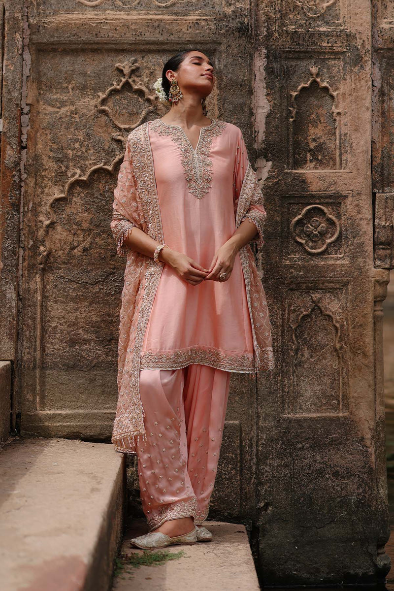 Maham - Pink Anarkali Set with Salwar & Dupatta