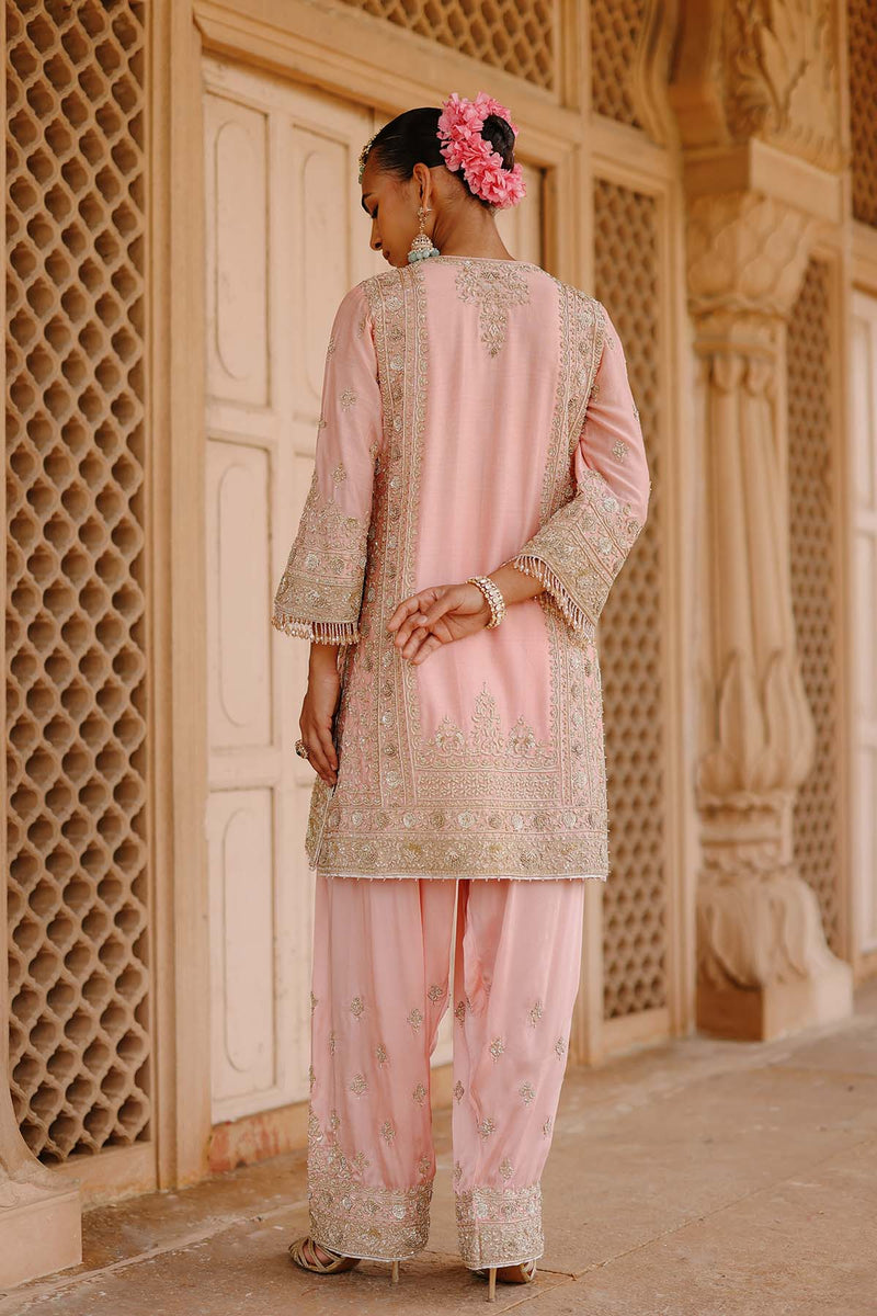Elaya - Pink Short Kurta Set with Matching Salwar & Dupatta