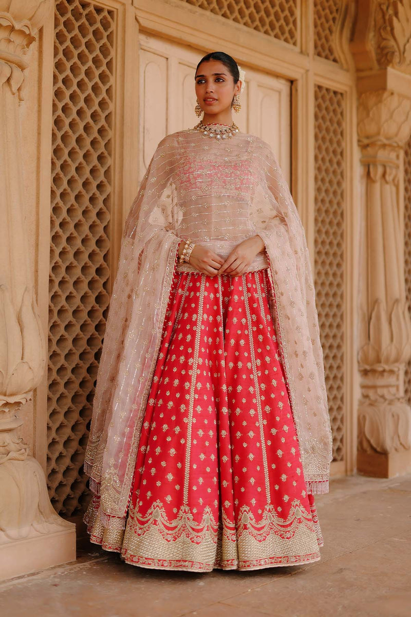 Noorbano - Hot Pink Lehenga Set with Blouse & Dupatta