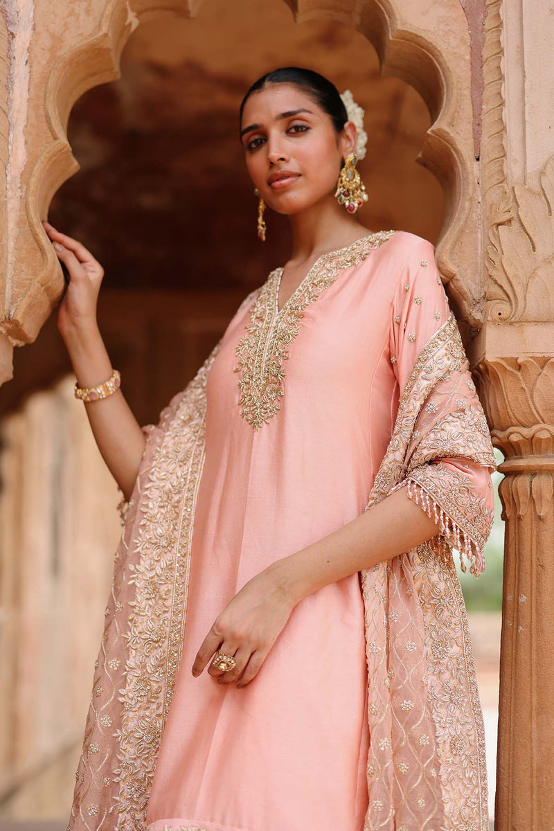 Maham - Pink Anarkali Set with Salwar & Dupatta