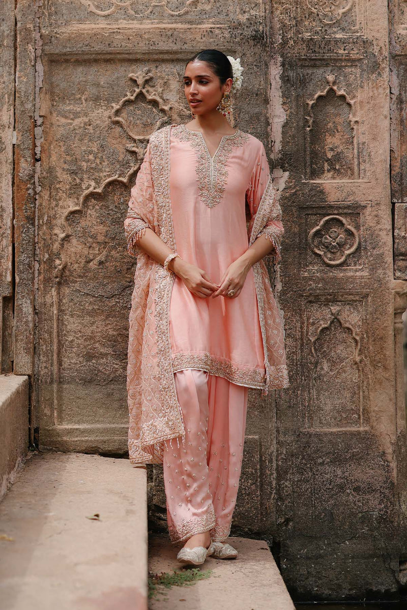 Maham - Pink Anarkali Set with Salwar & Dupatta