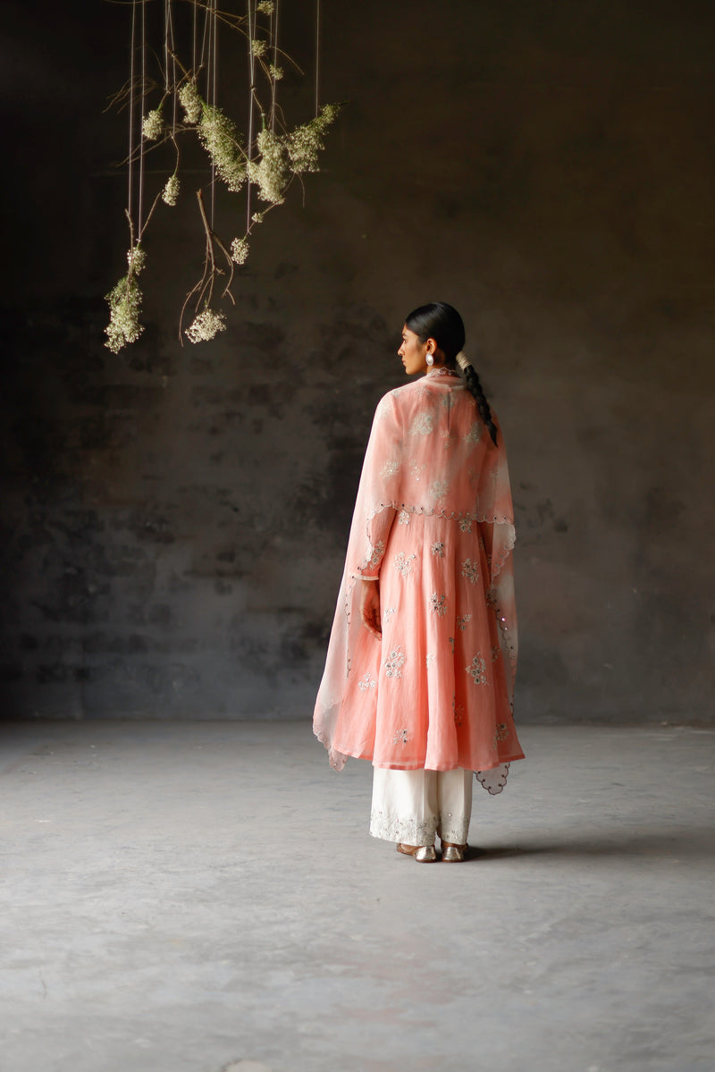 Gulabi Siyah Anarkali Set